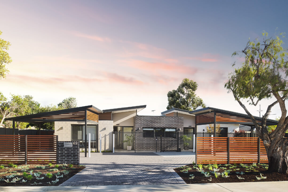sda homes in perth Streetfront view of a Shift Accessible Home development